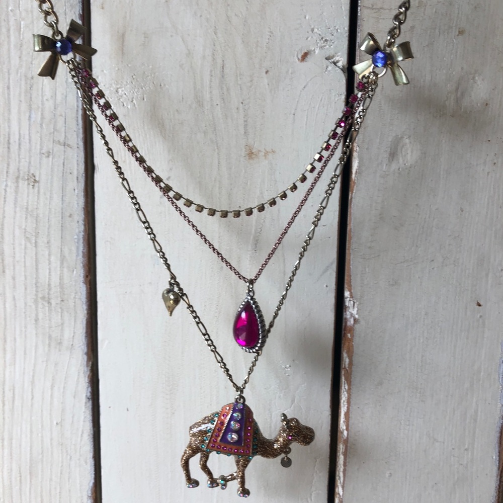 Betsy Johnson camel multilayer necklace